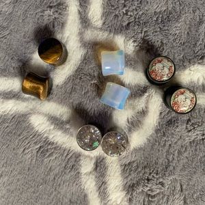 1/2” CLEAN PLUGS GAGES TIGERS EYE OPAL SKULL 💎💎